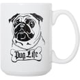 thumbnail image 2 of Pug Life Funny Pug Dog Owner Mug Large 15 oz Double-Sided Coffee Tea Mug (White), 2 of 5