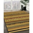 thumbnail image 2 of Ahgly Company Tapis Rond Abstrait Jaune pour Intérieur, 6 Pieds Rond, 2 of 6
