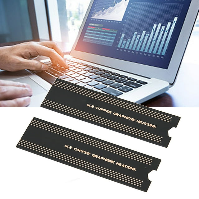 2Pcs M.2 SSD Graphene Heatsink, Copper Foil Graphene Memory Cooling Heatsink, Hard Drive Case Cooling Sticker, NVMe Copper Graphene Heatsink For M.2 SSD Laptop Memory
