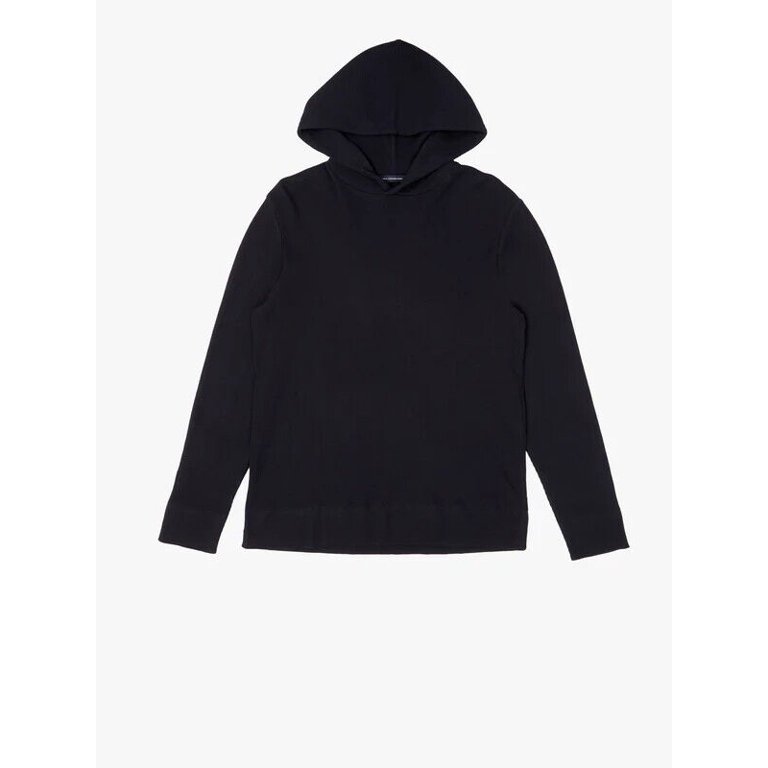 French Connection Men's Waffle Knit Cotton Hoodie in Black-Size Small -  Walmart.com