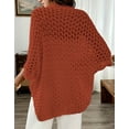 thumbnail image 5 of Elegant Women's Crochet Cardigan - Lightweight Open-Front Knit Sweater with Eyelet Design, Perfect for Spring/Summer/Fall, Available in White or Black, Seasonal Fashion, 5 of 6