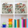 thumbnail image 6 of Yayeee 2 Pack Canvas Storage Basket with Handles for Shelves Fabric Bins Closet Organizer, Red Floral Pattern, 6 of 8