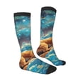 thumbnail image 3 of Vsdgher Artistic Starry Sky Cloud Dog Print Thigh High Socks Extra Long Stretchy Sock Women Over Knee High Opaque Stocking Daily Wear, 3 of 5