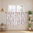 thumbnail image 2 of Red Botanical Kitchen Curtains 45 Inch Length, Pastoral Elegant Spring Floral Tiers Curtains for Bathroom Bedroom Cafe, Light Filtering Small Window Treatment Short Tiered Drapes 2 Panels 42"Wx45"L, 2 of 8