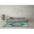 thumbnail image 3 of Ahgly Company Indoor Rectangle Geometric Light Blue Traditional Area Rugs, 5' x 7', 3 of 4