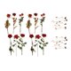thumbnail image 1 of 12 hojas de pegatinas de flores rosas, pegatinas de hojas rojas, rosas y verdes, adhesivos fuertes, pegatinas decorativas de flores para álbumes de recortes, 1 of 5