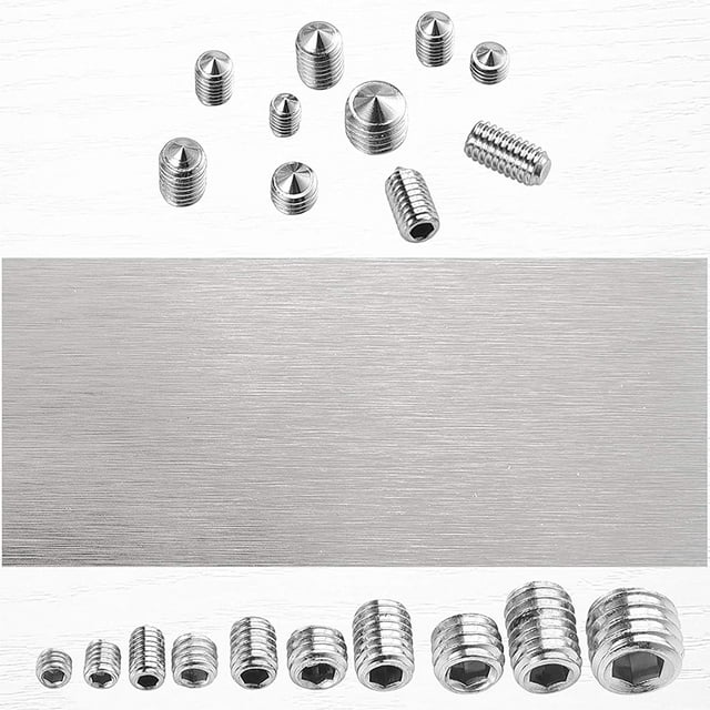 200 tornillos prisioneros, cabeza cónica, M3 M4 M5 M6 M8 Juegos de tornillos de cabeza hueca hexagonal, acero inoxidable 304 Adepaton YQ-0610
