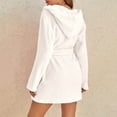 thumbnail image 4 of Dengjunhu Women's Fleece Hooded Robe Soft Plush Bathrobe Loungewear, 4 of 5