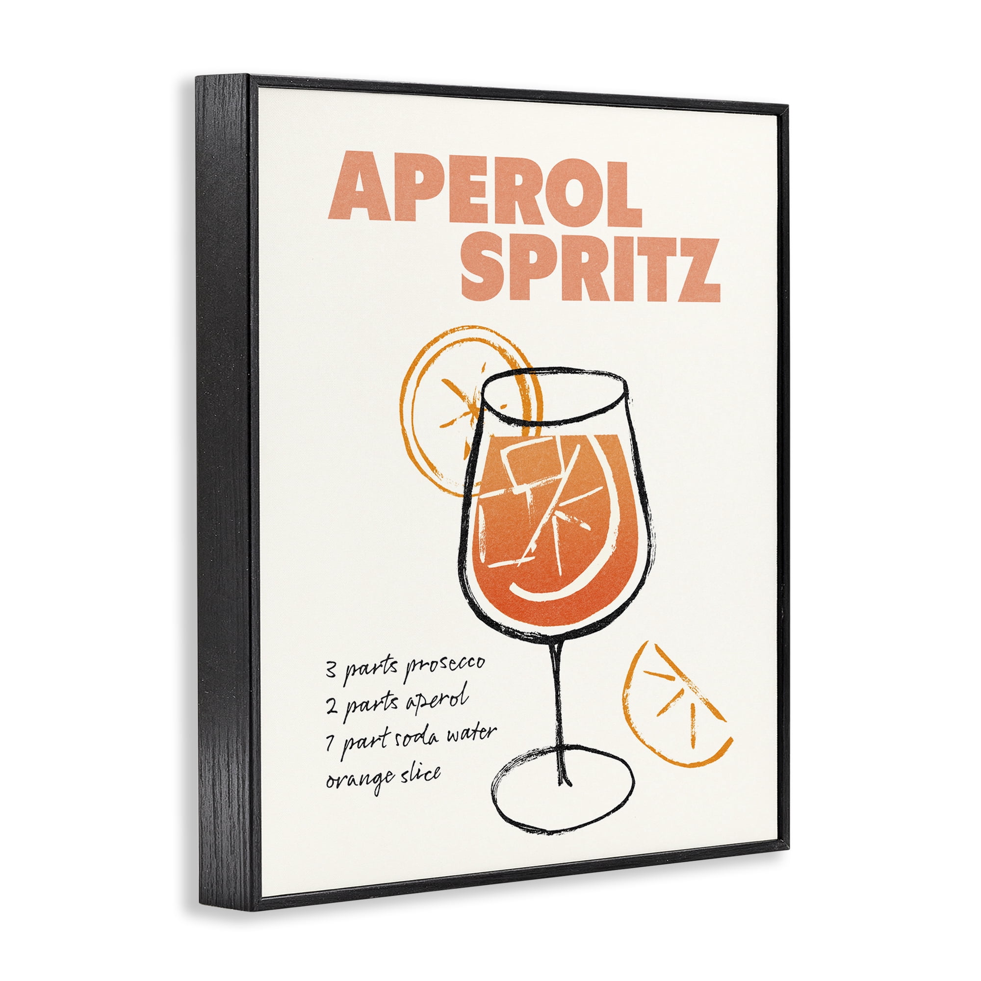 Stupell Industries Aperol Spritz Recipe Food & Beverage Painting Black Framed Art Print Wall Art, 24 x 30