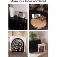 thumbnail image 3 of Servilletero de mesa de diseño de pájaro de árbol, organizador de servilletas de papel de mesa de metal, dispensador de pañuelos independientes para encimeras de cocina, comedor, picnic Feliz Sencillez, 3 of 5