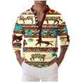 thumbnail image 1 of Mens Casual Manga Corta Botón Abajo Camisas Moda Impresa V-Cuello Botones Casual Tops para el Hogar Y el Uso Diario, 1 of 5