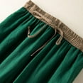 thumbnail image 5 of Edvintorg Harem Pants Women Summer Casual Drawstring Elastic High Waist Linen Pants Pockets Women Trousers Green L, 5 of 7