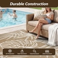 thumbnail image 6 of SIXHOME Outdoor Rugs 6'x9' Patio Rug Tropical Indoor Outdoor Rugs Polypropylene Washable Non Shedding, Easy Clean, Waterproof, Durable Outdoor Carpet for Porch Balcony Deck Neutral Brown, 6 of 9