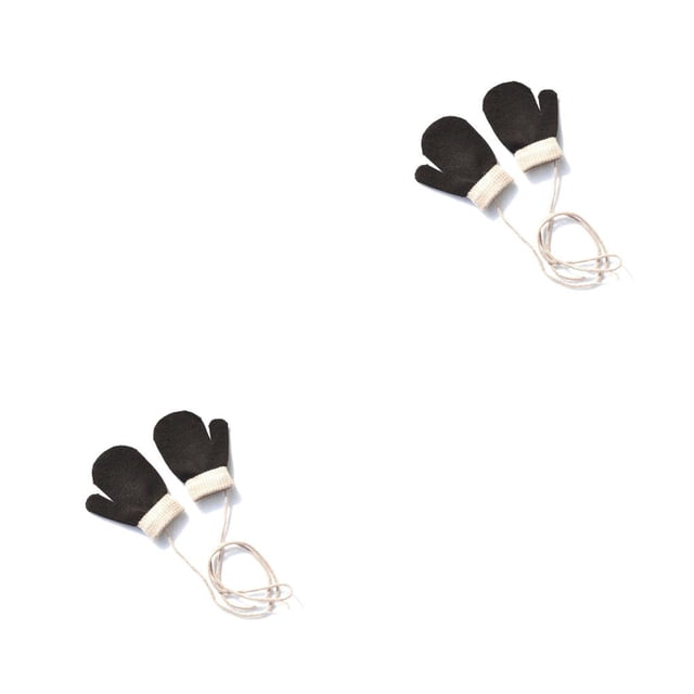 Qarigey 1 par de manoplas para niños pequeños, manoplas cómodas para exteriores, cubiertas para los dedos colgantes para niños, accesorio de ropa 2piezas Marrón+Café Qarigey CBP392660