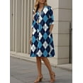 thumbnail image 2 of NANAHuang Womens Linen Long Sleeve Simple Printed Button Down Shirt Dress Plus Size Loose Shirt Dresses for Women with 2 Pockets, 2 of 3