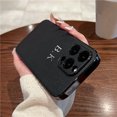 thumbnail image 3 of Funda de piel de cordero de lujo con revestimiento para iPhone 16, 15, 14, 13, 12, 11 Pro Max, personalizada, con iniciales y nombre, 16, 15 Pro, 3 of 5
