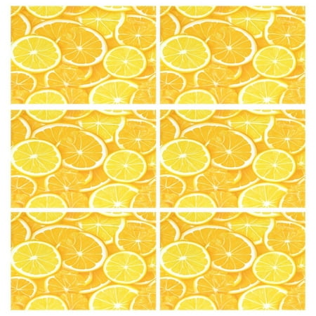 

Orange Slices Pattern 6-Piece 12x18in Durable Place Mats Heat-Proof and Non-Slip