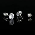 thumbnail image 6 of 5 Pairs Titanium Screw Back Stud Earrings Set Round Cubic Zirconia Earrings for Women Men, Silver (2-6mm), 6 of 11