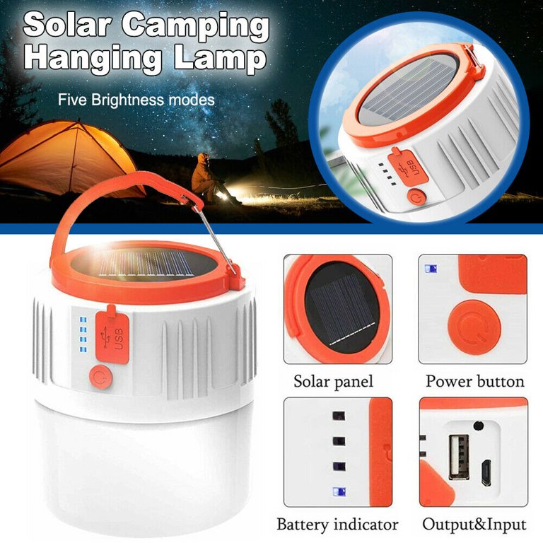 Solar Power Rechargeable Battery LED Flashlight Camping Tent Light Lantern  Lamp - Bed Bath & Beyond - 31950795