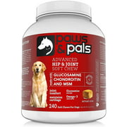 480 count (2 x 240 ct) Paws and Pals Glucosamine Chondroitin Advanced Hip and Joint Chews