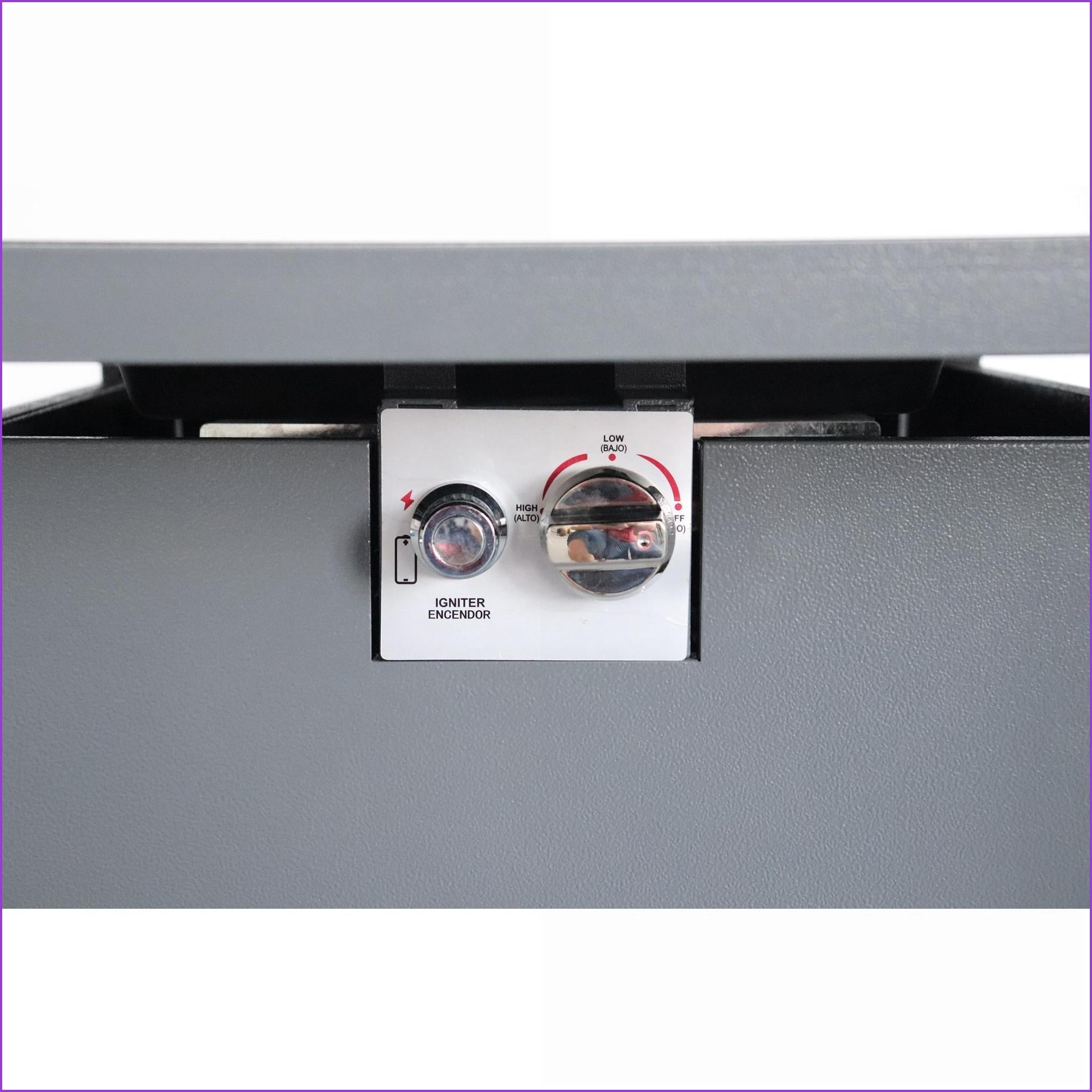 Outdoor Stoves | Estufa al Aire Libre | 25"H x 30"W Modern Steel Fire Pit Table, For Backyard Patio | slate gray