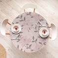 thumbnail image 4 of Ambesonne Floral Fitted Round Tablecloth, Romantic Minimalist Flowers, 45"- 56" Diameter, Pale Pink Beige Blush, 4 of 5