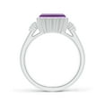 thumbnail image 2 of ANGARA Natural 2.2 Ct. Amethyst with Diamond Classic Ring in 14K White Gold for Women (Ring Size: 11.5), 2 of 10