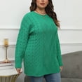 thumbnail image 5 of AGWOLF Cable Knit Sweaters for Women Plus Size Crewneck Pullover Tops Long Sleeve Chunky Jumpers Soft Cozy Warm Sweater XXL, 5 of 7