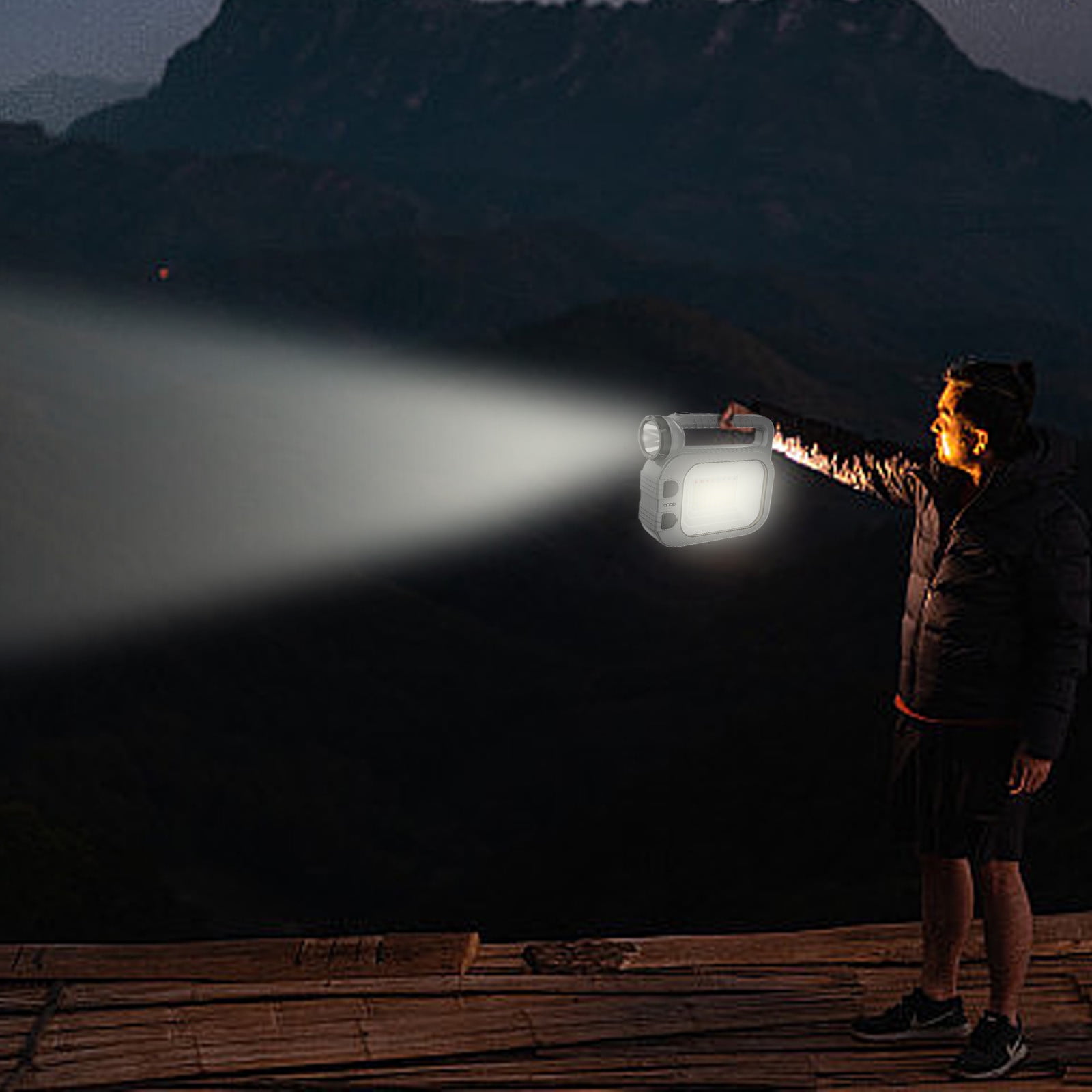 Gnmfd Super Bright USB Rechargeable Flashlight Outdoor Camping Torch LED COB Side Light Emergency Light for Hiking Fishing Backyard Night Activities Christmas Lights Outdoor Party Decorations