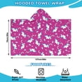 thumbnail image 2 of Cartoon Unicorn Pattern Hooded Bath Towel，50"x30" for Ages 3 To 12 Kids, Quick Dry Lightweight Soft Microfiber Hood Beach Towel Cover Up for Kids, 2 of 7