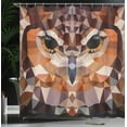 thumbnail image 4 of Ambesonne Retro Shower Curtain, Geometric Mosaic Owl Art, 69"Wx84"L, Orange Brown, 4 of 5