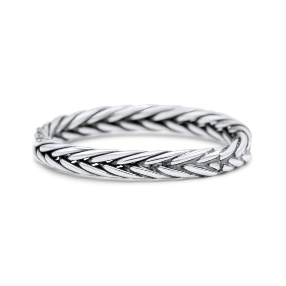 Multi Braided Unique Criss Cross Celtic Oxidized Ring Band 925 Sterling Silver Size 5