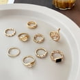 thumbnail image 4 of Unisex Snake-Shaped Dripping Rings, 9-Piece Alloy Ring Set with Diamond Process, Unique Design for Everyday Wear, 4 of 6