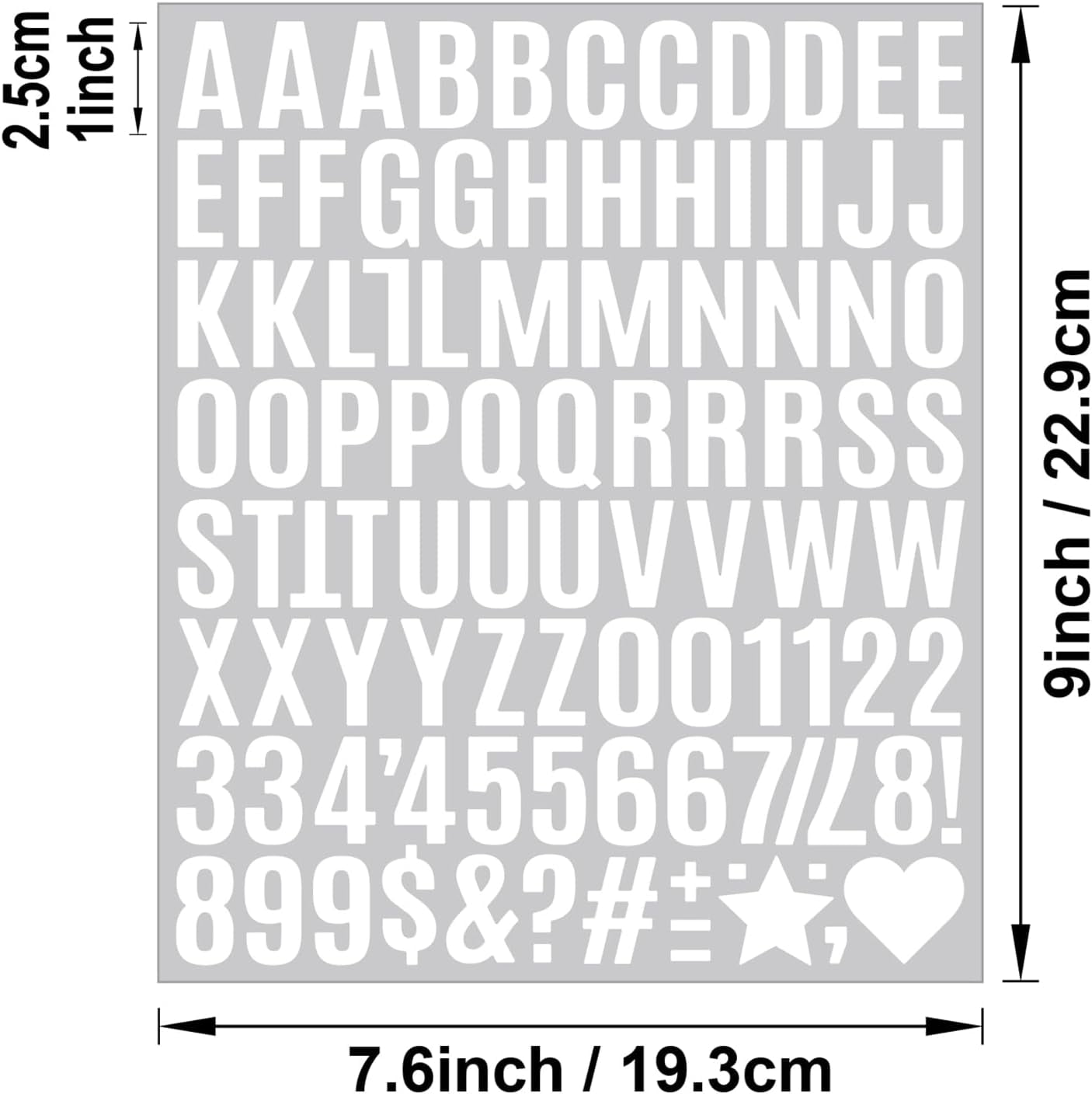 1960 Pcs 1 Inch Waterproof Letter Stickers - Self-Adhesive Vinyl with 20 Sheets of Alphabet, Numbers & Symbols for Mailbox, Door, Window, Address, Business Signs, Vehicles & More (White)