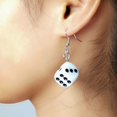 thumbnail image 3 of Dice Earrings Creative Punk Style Acrylic Dangle Earrings Drop Earrings for Girl, 3 of 10