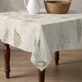 thumbnail image 4 of Green Spring Flowers Table Cloth Waterproof Tablecloths, Vintage Leaves Country Rustic Tablecloth Dining Table Cover for Kitchen Party Tabletop Outdoor, Square Tablecloth 60x60 Inch, 4 of 9