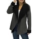 thumbnail image 2 of Puntoco Mujer Suelta Color Sólido Gran Solapa Cremallera Suelta Top Manga Larga Abrigo Manga Larga Sin Capucha Casual Abrigo/Chaqueta Puntoco Puntoco-1388, 2 of 8