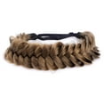 thumbnail image 2 of DIGUAN Messy Wide 2 Strands Synthetic Hair Braided Headband Classic Chunky Plaited Braids Elastic Stretch Hairpiece (Claybank), 2 of 5