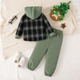 thumbnail image 4 of Auroural toddler Boy Clothes 3T Sets School Artifact And Winter Children's Pants Boys' Warm And Cold-proof Pants Long Sleeve Hooded Set Collar Thickened Girls' Set Green 4 Years, 4 of 9
