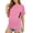 Pink, variant on ShomPort Women's Nursing Tops for Breastfeeding Oversized Short Sleeves Side Splits Hidden Zipper Maternity Top