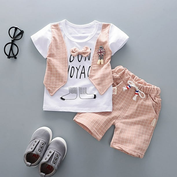 2pcs Set Summer Baby Boy Clothes Suit Fashion Casual Letter