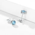 thumbnail image 6 of ChicSilver 925 Sterling Silver Stud Earrings for Women 5mm Round Brilliant Crown Birthstone Birthday Party Prom Jewelry Gift, 6 of 10