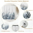 thumbnail image 5 of Blue Leaves Shower Curtain, Modern Plants Floral Leaves Bathroom Curtain, Minimalist Natural Botanical Shower Curtain Set with 10 Hooks for Bathroom, 84Wx72L, 5 of 6