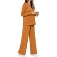 thumbnail image 4 of UVN 2 Piece Outfits for Women Long Sleeve Sweatsuit and Wide Leg Tracksuit Ladies Fall Cozy Lounge Sets, 4 of 10