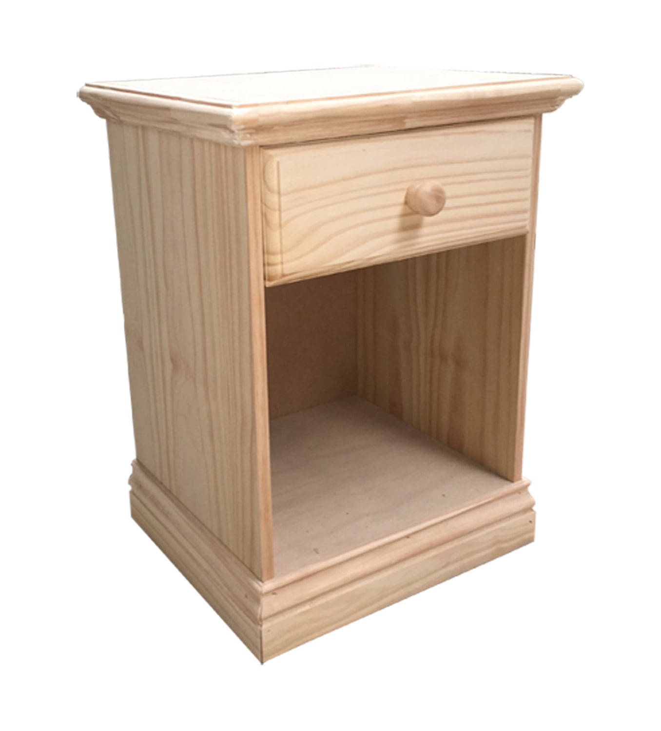 plain pine bedside table