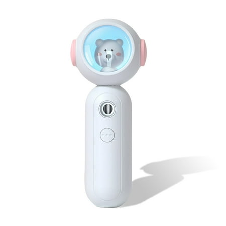 

30ML Humidifier Nebulizer Machine Portable Spray Steamer Cool Mist Steam Handheld USB Operated Facial Atomizer with Night Light cute bear-white