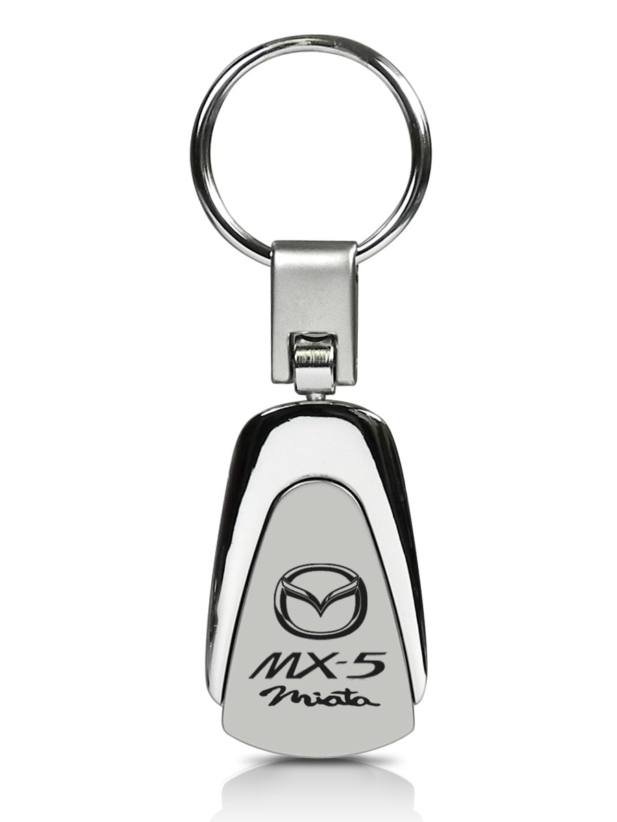 Mazda Zoom Zoom Key Ring Chrome Teardrop Keychain