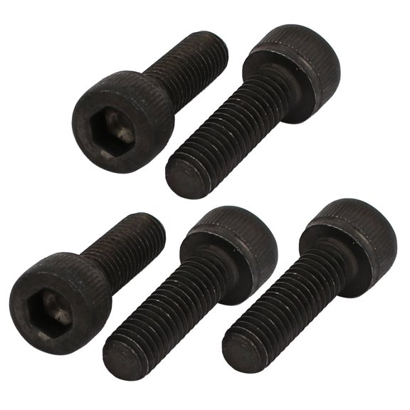 5pcs M5x16mm Fully Thread 12.9 Grade Hex Socket Cap Left Hand Screw Bolt Black