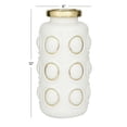 thumbnail image 3 of CosmoLiving by Cosmopolitan 12" White Ceramic Vase with Gold Circle Accents, 3 of 9