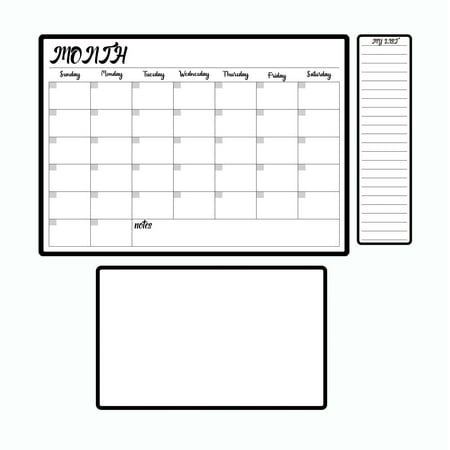 Calendar rewritable monthly weekly schedule magnetic whiteboard dry ...